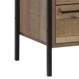Bedside Table 2 drawers Night Stand Particle Board Construction in Oak Colour - Rear View