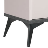 Bedside Table with 2 Storage Drawers MDF Combination of Champagne and Black Colour Nightstand - 45-Degree Angle