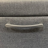 Bedside Table 2 drawers Night Stand Upholstery Fabric Storage in Light Grey Colour - Side View