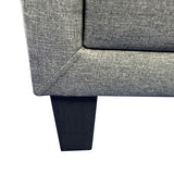 Bedside Table 2 drawers Night Stand Upholstery Fabric Storage in Light Grey Colour - 45-Degree Angle
