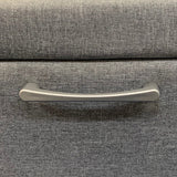 Bedside Table 2 drawers Night Stand Upholstery Fabric Storage in Light Grey Colour - Side View