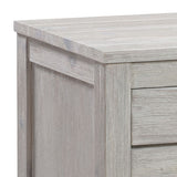 Bedside Table 2 drawers Night Stand Solid Acacia Storage in White Ash Colour - Top-Down View