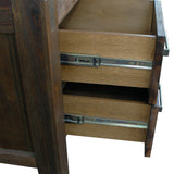 Bedside Table 2 drawers Night Stand Solid Wood Acacia Storage in Chocolate Colour - Close-Up Angle