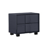 Prado Bedside Table MDF Construction Fabric Upholstery Iron Feet - Side View