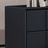 Prado Bedside Table MDF Construction Fabric Upholstery Iron Feet - 45-Degree Angle