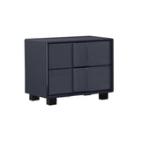 Prado Bedside Table MDF Construction Fabric Upholstery Iron Feet - Front View
