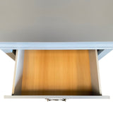Bedside Table White Colour With 2 Drawers Night Stand Solid Wood Metal Handles - Top-Down View