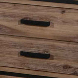 Bedside Table 2 drawer Night Stand with Solid Acacia Storage in Sliver Brush Colour - Top-Down View