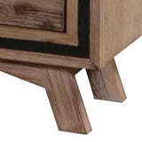 Bedside Table 2 drawer Night Stand with Solid Acacia Storage in Sliver Brush Colour - 45-Degree Angle