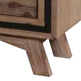 Bedside Table 2 drawer Night Stand with Solid Acacia Storage in Sliver Brush Colour - Top-Down View