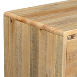Bedside Table 2 drawers Night Stand Solid Wood Storage Light Brown Colour - Side View