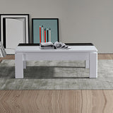 Coffee Table High Gloss Finish Lift Up Top MDF Black & White Colour Interior Storage - Rear View