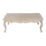 Coffee Table Oak Wood Plywood Veneer White Washed Finish - Front View