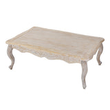 Coffee Table Oak Wood Plywood Veneer White Washed Finish - Side View