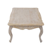Coffee Table Oak Wood Plywood Veneer White Washed Finish - Top-Down View