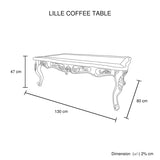 Coffee Table Oak Wood Plywood Veneer White Washed Finish - Low Angle