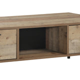 Coffee Table 2 Drawers Particle Board Storage in Oak Colour - Top-Down View