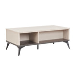 Coffee Table 2 Open Storage Cabinet MDF in Champagne Colour - Front View
