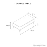 Coffee Table 2 Open Storage Cabinet MDF in Champagne Colour - Close-Up Angle