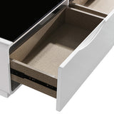 Coffee Table High Gloss Finish MDF Black & White Colour with 2 Drawers Storage - Side View