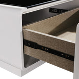 Coffee Table High Gloss Finish MDF Black & White Colour with 2 Drawers Storage - 45-Degree Angle