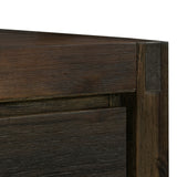 Coffee Table Solid Acacia Wood & Veneer 1 Drawers Storage Chocolate Colour - Side View