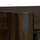Coffee Table Solid Acacia Wood & Veneer 1 Drawers Storage Chocolate Colour - Top-Down View