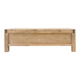 Coffee Table Solid Acacia Wood & Veneer 1 Drawers Storage Oak Colour - Top-Down View