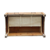 Coffee Table Solid Acacia Wood & Veneer 1 Drawers Storage Oak Colour - 45-Degree Angle