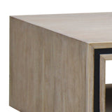 Coffee Table Solid Wood Acacia & Veneer Frame 2 Drawers Storage Sliver Brush Colour - Front View