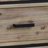 Coffee Table Solid Wood Acacia & Veneer Frame 2 Drawers Storage Sliver Brush Colour - Side View