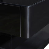 Stylish Coffee Table High Gloss Finish in Shiny Black Colour with 4 Drawers Storage - 45-Degree Angle