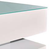 Stylish Coffee Table High Gloss Finish Shiny White Colour with 4 Drawers Storage - Front View
