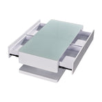 Stylish Coffee Table High Gloss Finish Shiny White Colour with 4 Drawers Storage, Storage