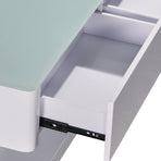 Stylish Coffee Table High Gloss Finish Shiny White Colour with 4 Drawers Storage, image 4