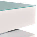 Stylish Coffee Table High Gloss Finish Shiny White Colour with 4 Drawers Storage, image 5