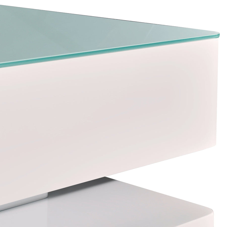 Stylish Coffee Table High Gloss Finish Shiny White Colour with 4 Drawers Storage, image 5