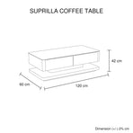 Stylish Coffee Table High Gloss Finish Shiny White Colour with 4 Drawers Storage, image 6