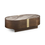 Coffee Table MDF Board Melamine Interior Ample Storage in Dark Walnut colour - Front View