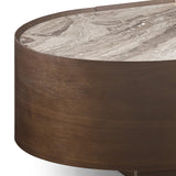 Coffee Table MDF Board Melamine Interior Ample Storage in Dark Walnut colour - Side View