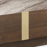 Coffee Table MDF Board Melamine Interior Ample Storage in Dark Walnut colour - Top-Down View