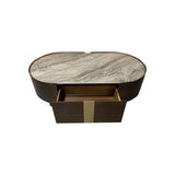 Coffee Table MDF Board Melamine Interior Ample Storage in Dark Walnut colour - 45-Degree Angle