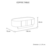 Coffee Table MDF Board Melamine Interior Ample Storage in Dark Walnut colour - Low Angle