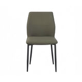 6x Dining Chair Brown Faux Leather Upholstered Seat Powder Coated Iron Legs