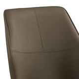 6x Dining Chair Brown Faux Leather Upholstered Seat Powder Coated Iron Legs