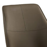 6x Dining Chair Brown Faux Leather Upholstered Seat Powder Coated Iron Legs - 45-Degree Angle