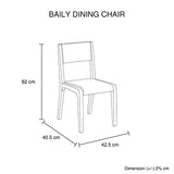 2x Wooden Frame Black Leatherette Medium High Backrest Dining Chairs - Top-Down View