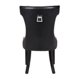 Century 2X Dining Chair Black Pu Wooden Legs - Top-Down View
