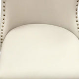 2X Studded Dining Chairs PU Beige & Silver Frame - Top-Down View
