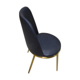 6X Dining Chairs Black Leatherette Seat Golden Frame Tripod Legs Stainless Steel Firm Support - Top-Down View